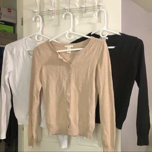 3 H&M Basic Button Up Cardigan Sweater Bundle Lot